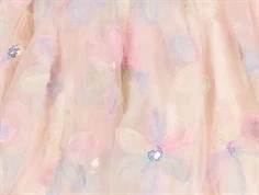 Blomster i pastel regnbuefarvet tyl og pailletter på tyl nederdel fra MarMar copenhagen 252-441-31 rainbow